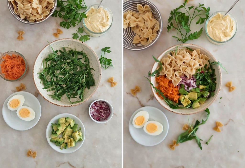 Aprende como fazer Salada fria de Massa com maionese saudável