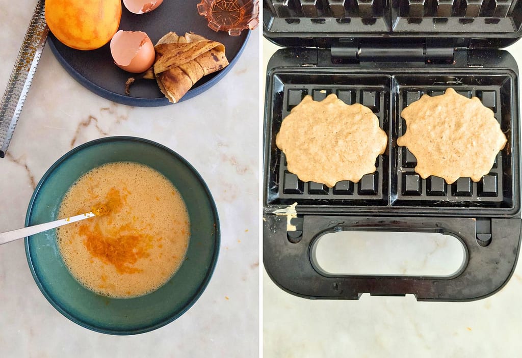 Aprende como fazer Waffles de Banana e Aveia sem açúcar