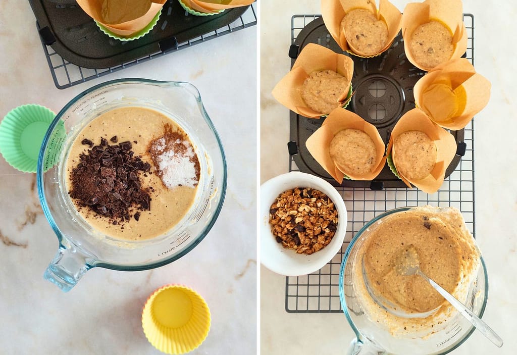 Aprende como fazer Muffins Saudáveis de Banana e Chocolate na Airfryer