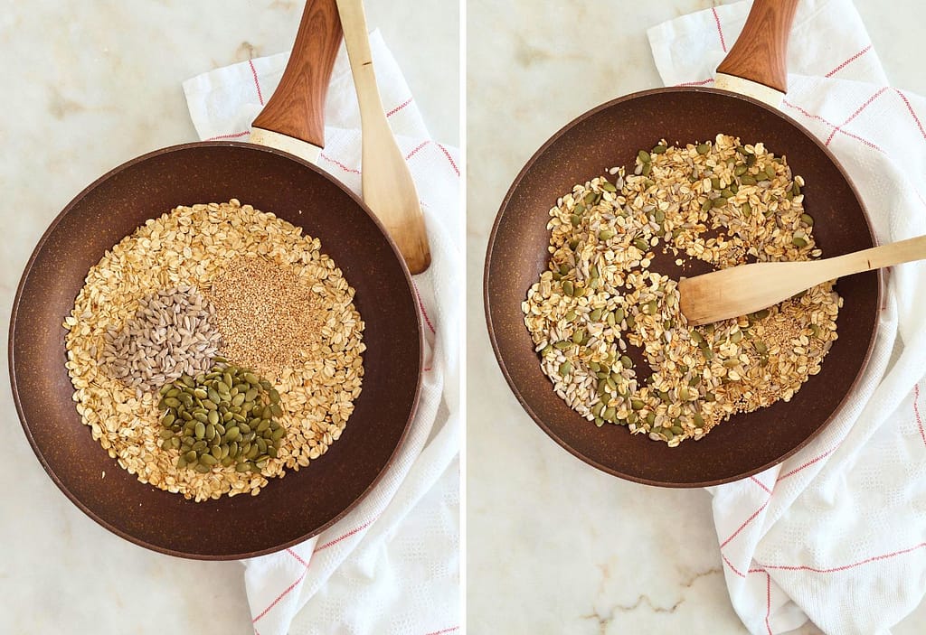 Aprende como fazer Granola Salgada Caseira Na frigideira