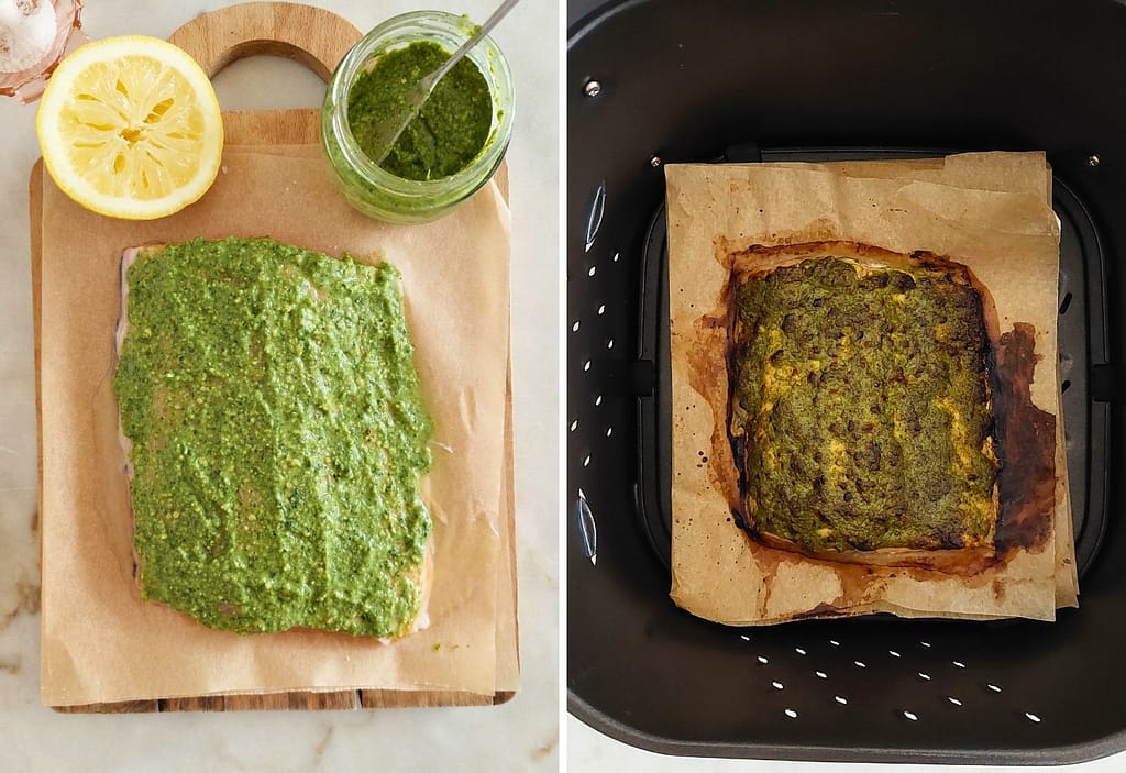 _Aprende como fazer Salmão com Pesto na airfryer