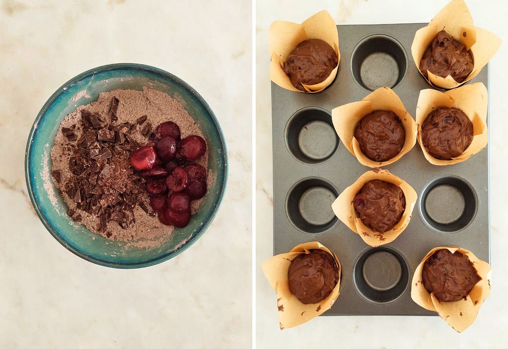 Aprende como fazer Muffins de Chocolate e Cereja