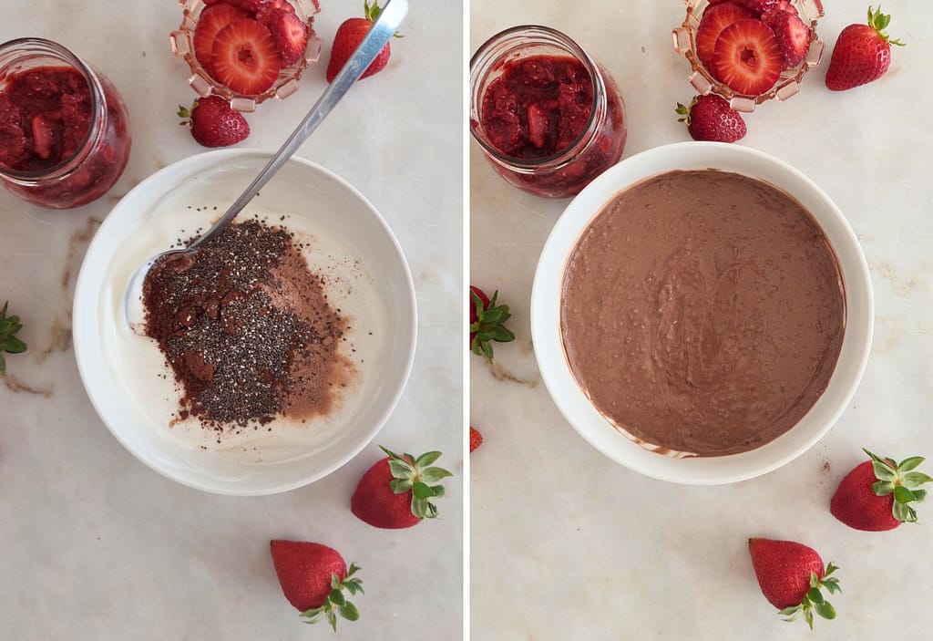 Aprende como fazer Bowl de iogurte e chocolate proteica