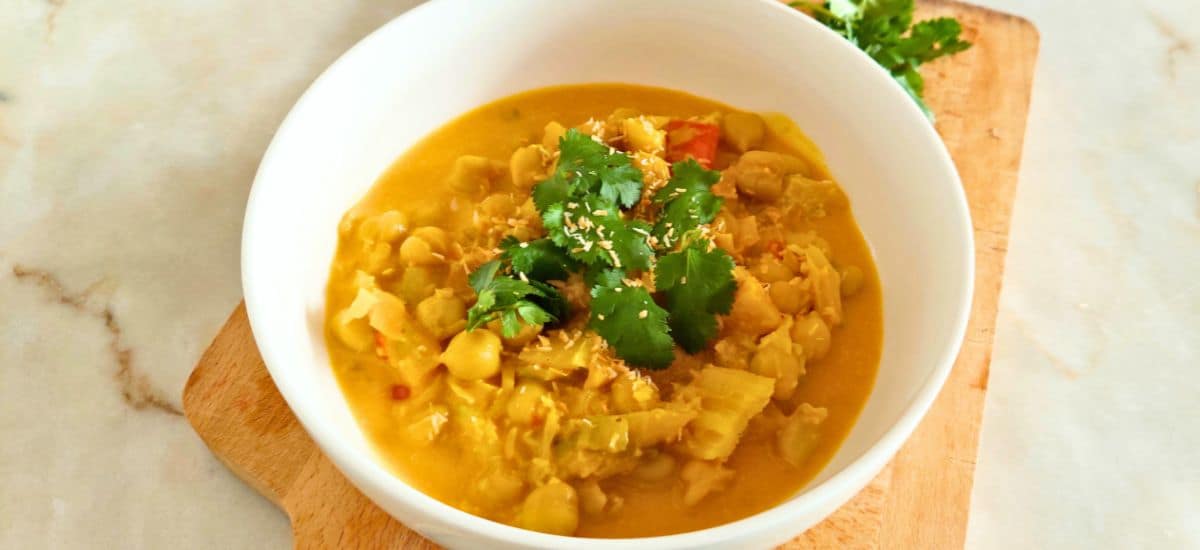 Caril Rápido de Bacalhau com Grão