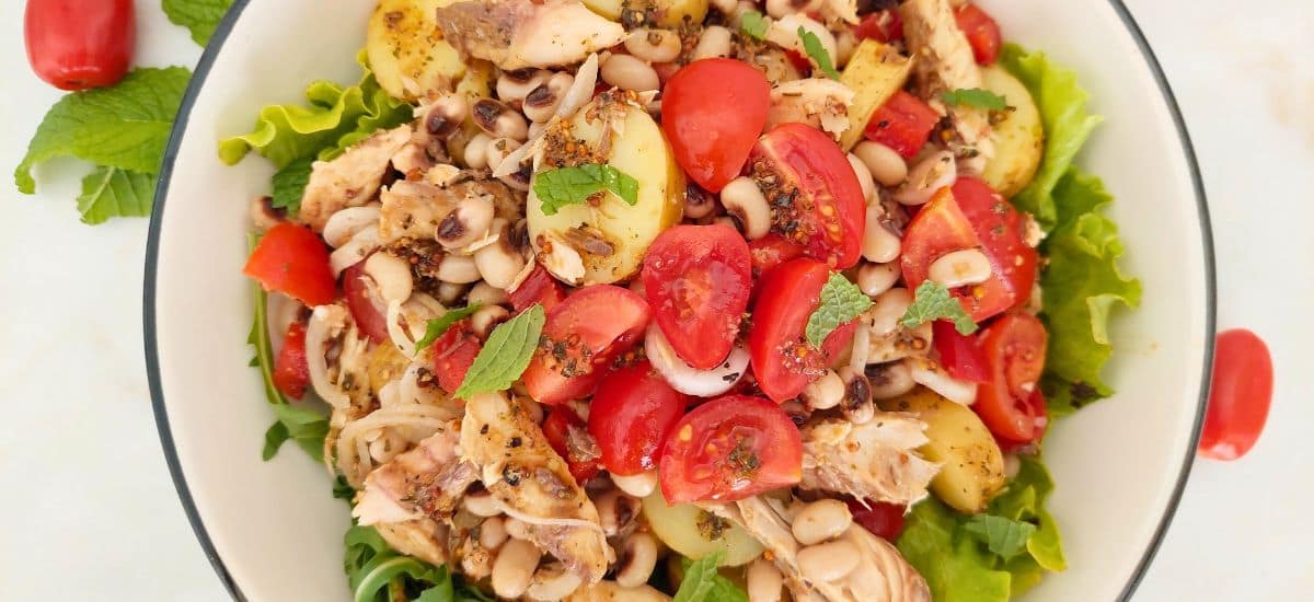 Salada de Batata Feijão Frade e Cavala | Receita Saudável e Rápida