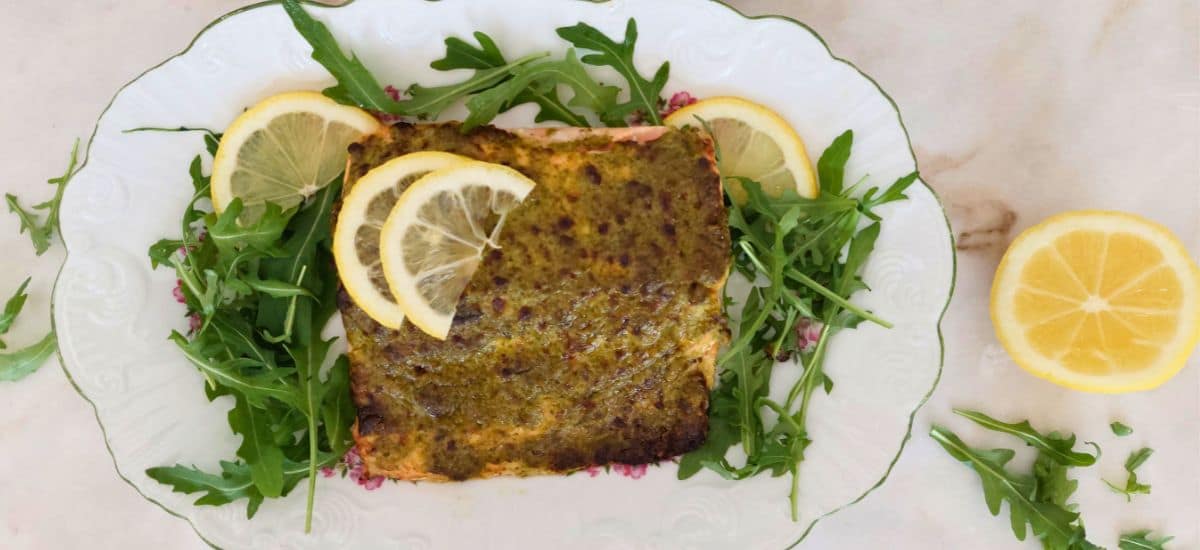 Salmão com Pesto na airfryer
