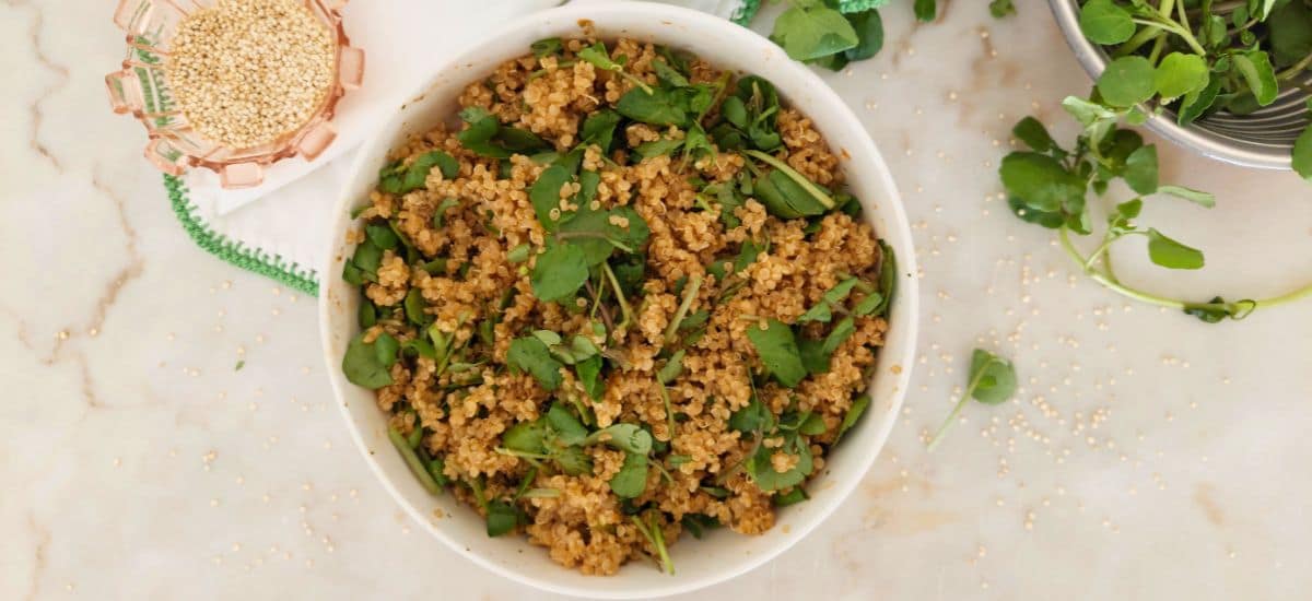 Quinoa com Pesto de Tomate Seco e Agrião