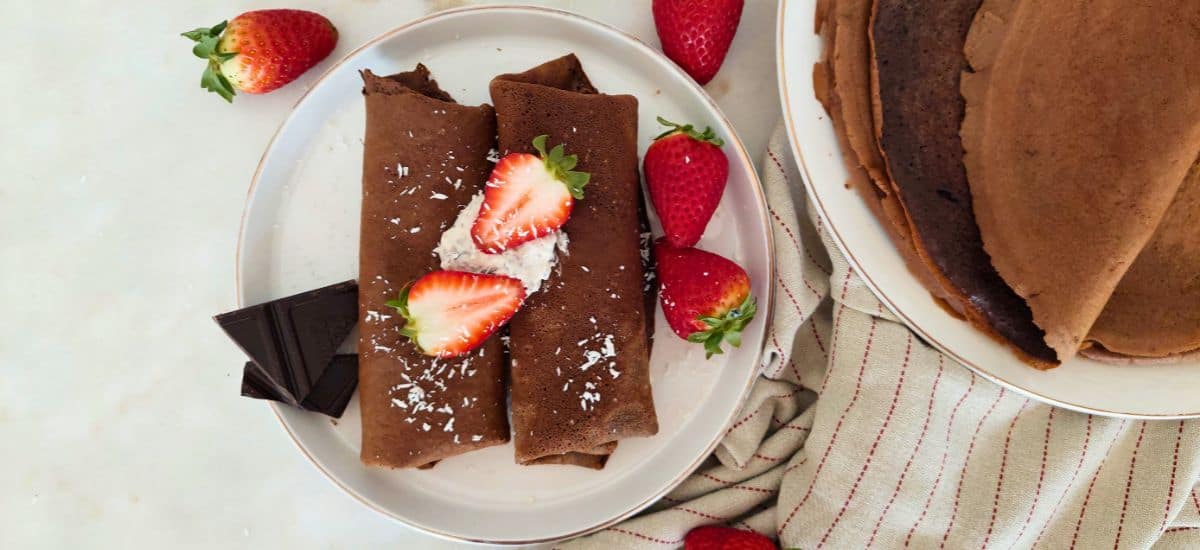 Crepes de Chocolate e Aveia Saudáveis