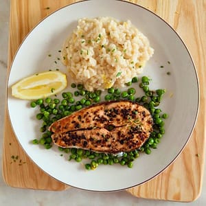 Jantar especial Salmão com risotto de limão