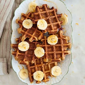 Receita Waffles de Banana e Aveia sem açúcar