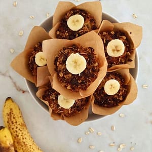 Receita de Muffins Saudáveis de Banana e Chocolate na Airfryer