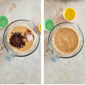 juntar as especiarias e os chocolate picado á massa