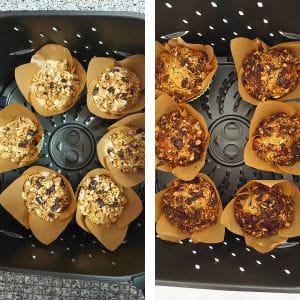 levar os muffins á airfryer
