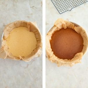 levar o bolo de noz ao forno até assar