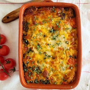 Frittata de pão com legumes na airfryer Receita Saudável