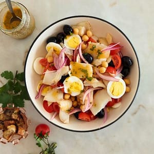 Salada de bacalhau assado com grão Na airfryer Receita fácil e saudável