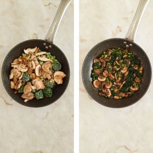 salterar os legumes congelados na frigideira