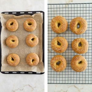 assar os bagel de abacate no forno