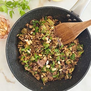 Receita de Arroz frito com carne picada
