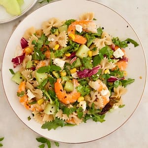 Receita Salada de Massa com Camarão, Abacate e Meloa — Refrescante e Saudável