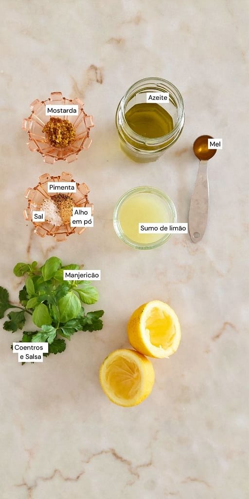 Ingredientes necessários para temperar saladas