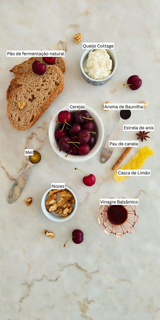 ingredientes para pequeno-almoço diferente e delicioso