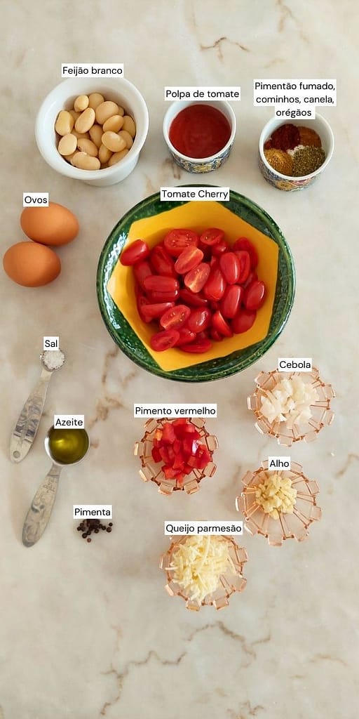 Ingredientes para almoço, jantar ou refeição leve