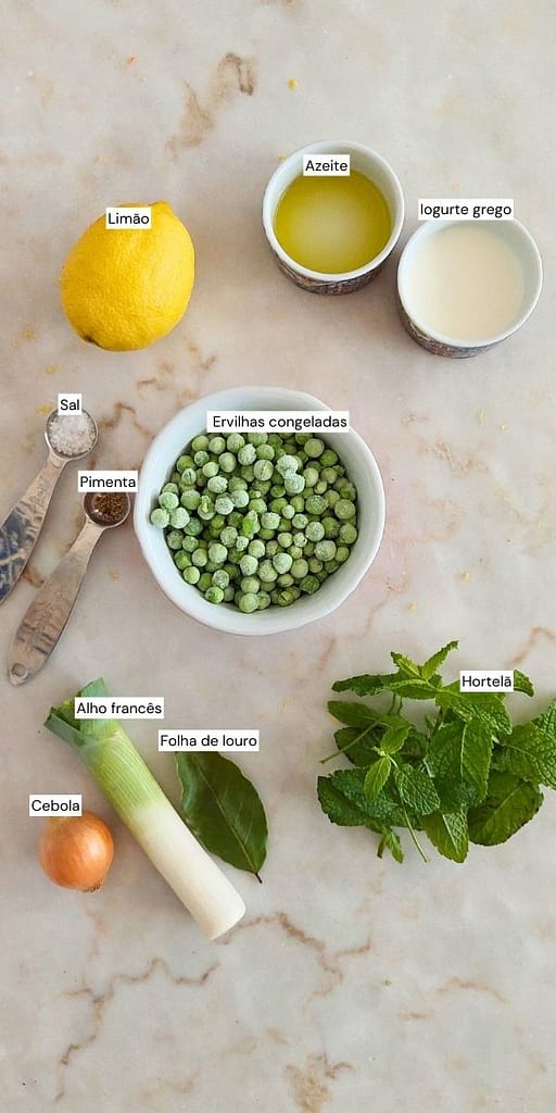 Ingredientes para receita simples e fácil de acompanhamento saudável