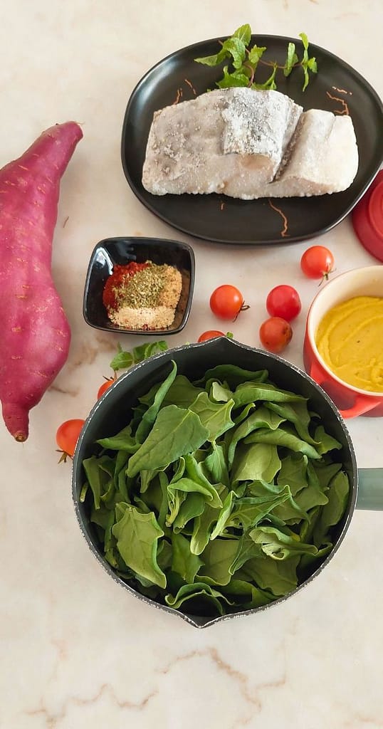 Ingredientes para receita de Bacalhau