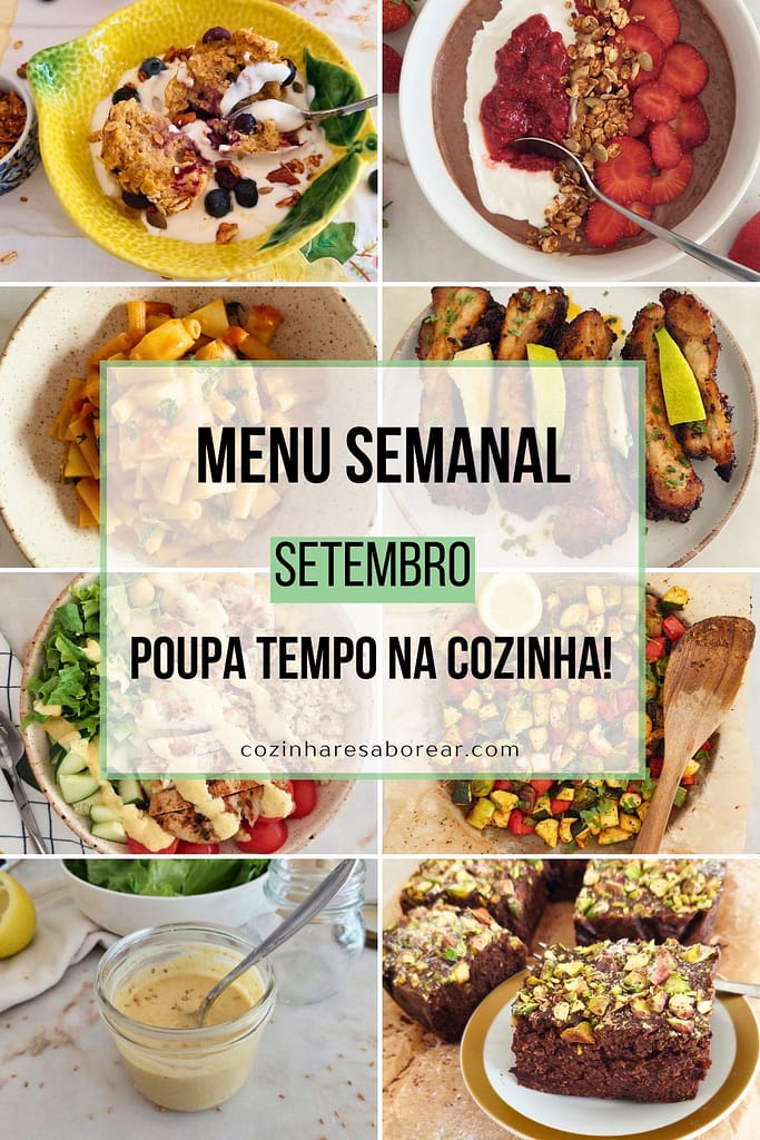 Menu Semanal Setembro 2025 – 8 Receitas Fáceis e Rápidas
