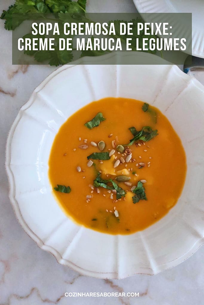 Creme de Maruca e Legumes _Sopa Cremosa servida num prato