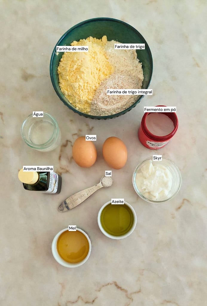 Ingredientes de miffins para pequeno-almoço, lanche e acompanhamento