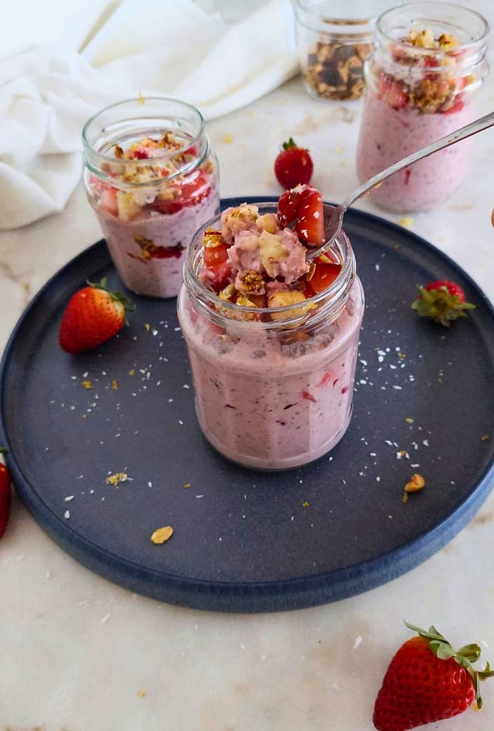 Planear refeições para a semana Overnithg oats pequeno-almoço