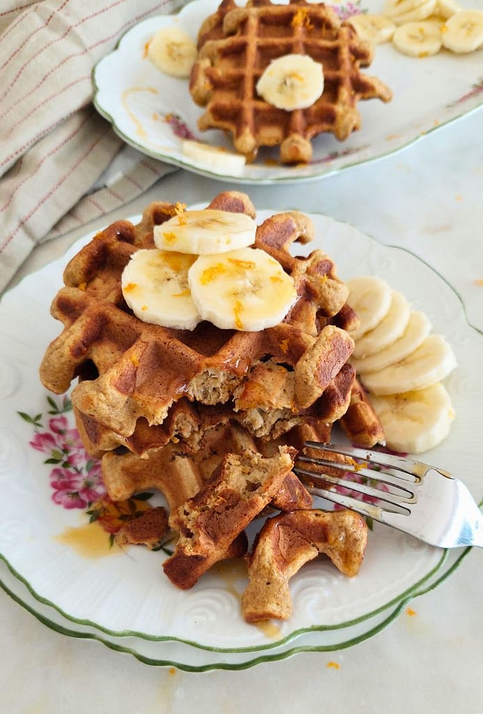 Receita fácil de Waffles de Banana e Aveia sem açúcar
