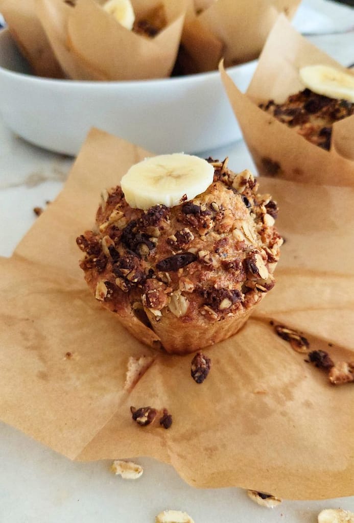 receita fácil de Muffins Saudáveis de Banana e Chocolate na Airfryer