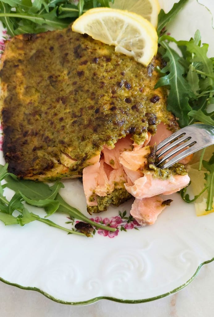 Receita rápida de Salmão com pesto na airfryer
