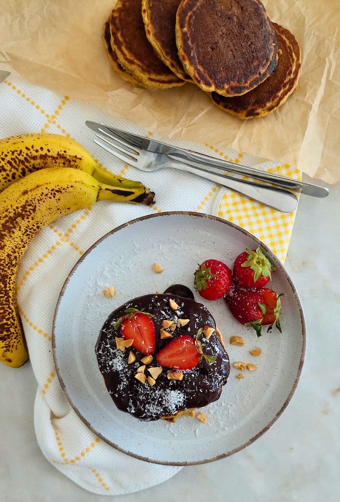 Receita de Panquecas de banana e aveia Saudáveis e proteicas