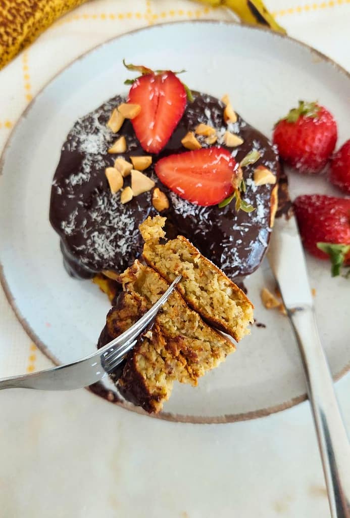 Receita fácil de Panquecas de banana e aveia Saudáveis e proteicas