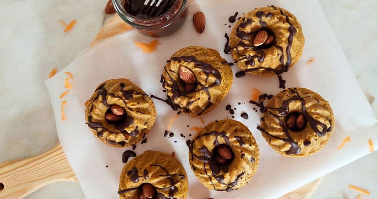 Mini Bolinhos de Cenoura Saudáveis (Sem Açúcar Refinado e Fofinhos)