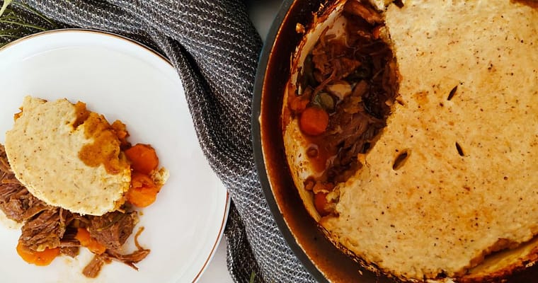 Vitela Estufada no Forno com Crosta de Massa (Receita Fácil)