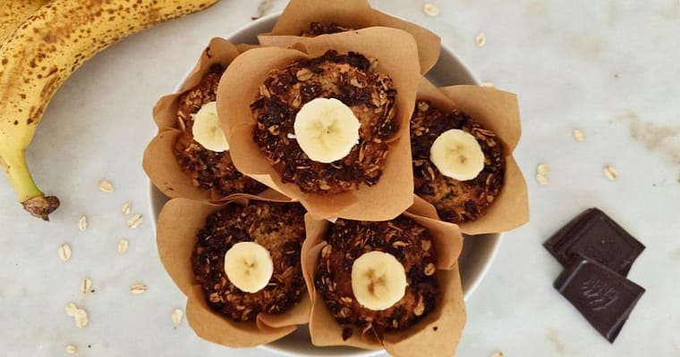Muffins Saudáveis de Banana e Chocolate na Airfryer